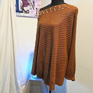 Camel knit off shoulder sweater